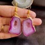 Pink Druzy Agate Slice Earring Set - Image 4