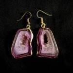 Pink Druzy Agate Slice Earring Set - Image 3