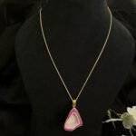 Pink Druzy Agate Slice Necklace - Image 4