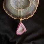 Pink Druzy Agate Slice Necklace - Image 3
