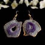 Purple Druzy Agate Slice Earring Set - Image 4