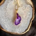 Purple Druzy Agate Slice Necklace - Image 2