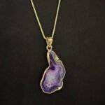 Purple Druzy Agate Slice Necklace - Image 4
