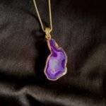 Purple Druzy Agate Slice Necklace - Image 3