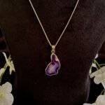 Purple Druzy Agate Slice Necklace