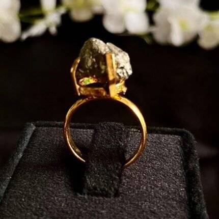 Pyrite Stone Natural Cut Ring Small