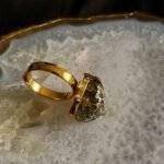 Pyrite Stone Natural Cut Ring Small - Image 3