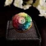 Rainbow Color Agate Solar Ring - Image 4