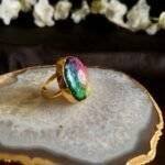 Rainbow Color Agate Solar Ring - Image 3