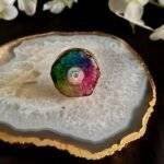 Rainbow Color Agate Solar Ring - Image 2
