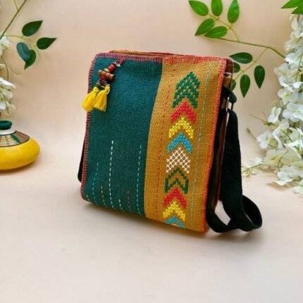 Jute Sling Bag Yellow Green