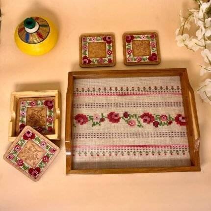 Rectangle Tray and Coaster Combo