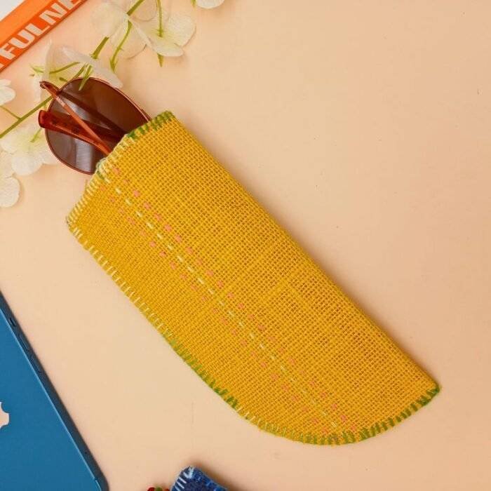 Jute Specs Sunglass Cover Yellow - Image 2