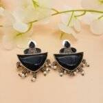 Black Boat Shaped Earrings