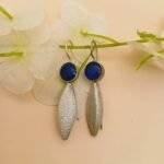 Blue Drop Leaf Earring