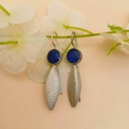 Blue Drop Leaf Earring