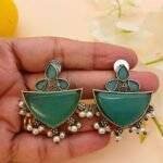 Green Boat Shaped Earrings - Image 3