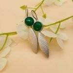 Green Drop Leaf Earring