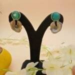 Green Petal Earrings - Image 2
