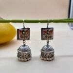 Jaipuri Jhumka Mauve Earrings
