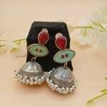 Moon Drop Jhumka Earrings - Image 2