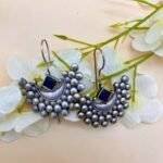Moon Inspired Blue Stone Studded Earring