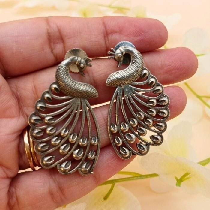 Peacock Inspired Earrings - Image 3