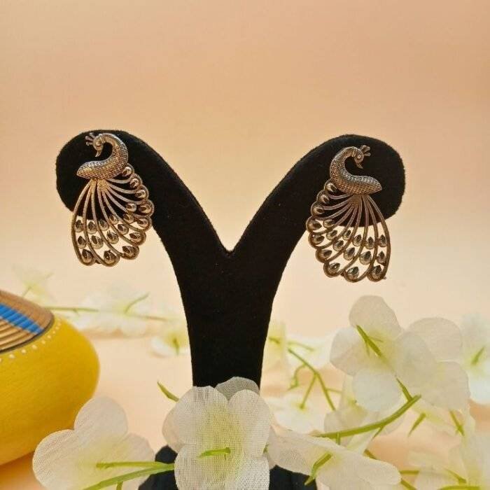 Peacock Inspired Earrings - Image 2