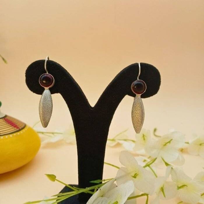 Red Drop Leaf Earring - Image 3