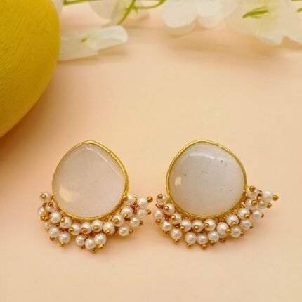 White Stone Studs
