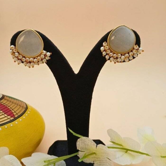 White Stone Studs - Image 3