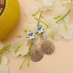 White Umbrella Hand Painted Earrings