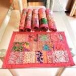 Magenta Crafted Heritage Table Runner and 6 Mats Set - Image 6