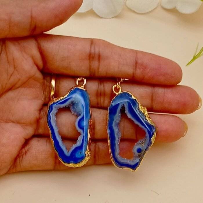 Glow Druzy Agate Slice Earring Set - Image 2