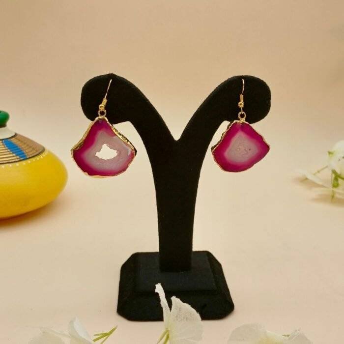 Aura Druzy Agate Slice Earring Set - Image 4