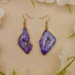 Bold Druzy Agate Slice Earring Set
