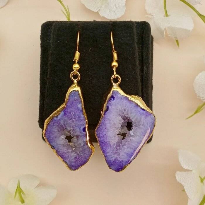 Bold Druzy Agate Slice Earring Set - Image 3