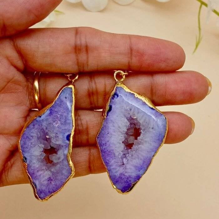 Bold Druzy Agate Slice Earring Set - Image 2