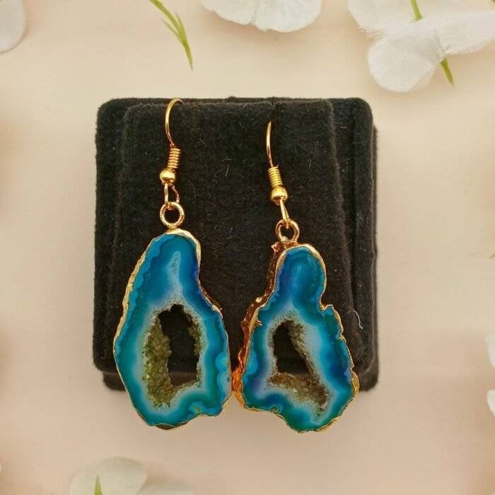 Crystal Flair Druzy Agate Slice Earring Set - Image 3