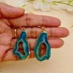 Crystal Flair Druzy Agate Slice Earring Set - Image 2