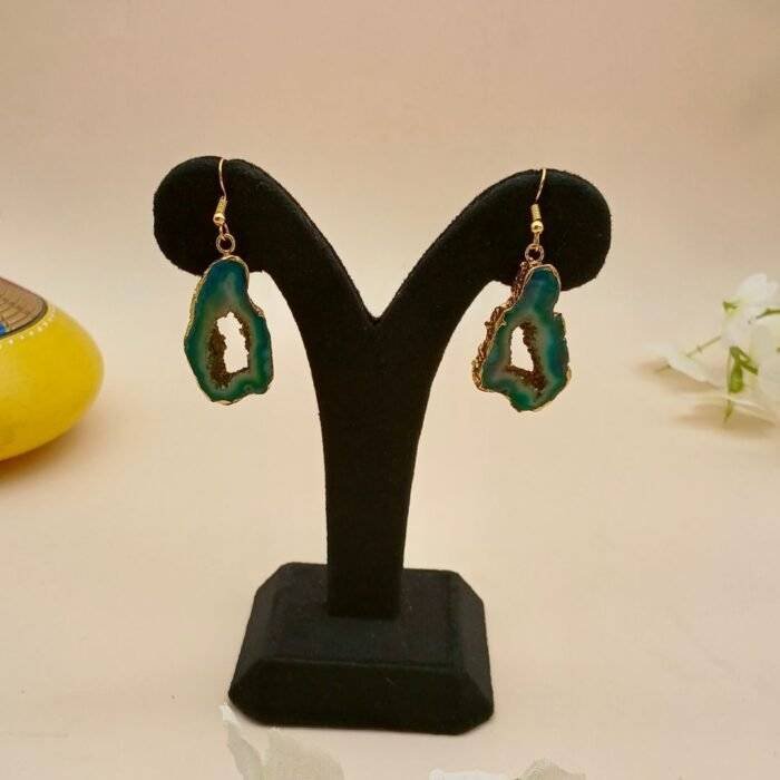 Crystal Flair Druzy Agate Slice Earring Set - Image 4