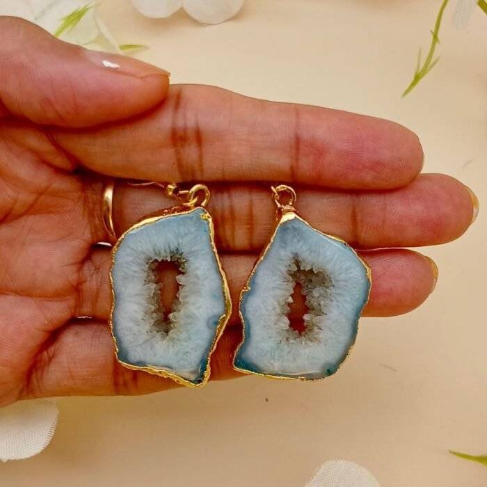 Earth Gleam Druzy Agate Slice Earring Set - Image 2