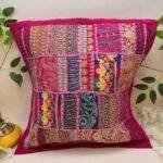 Folk Art Patchwork Cushion Cover Set of 5 (16 x 16 in) - Image 5