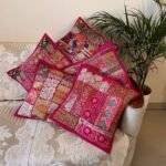 Folk Art Patchwork Cushion Cover Set of 5 (16 x 16 in) - Image 2