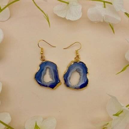 Gem Gaze Druzy Agate Slice Earring Set