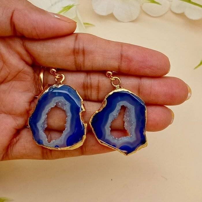 Gem Gaze Druzy Agate Slice Earring Set - Image 2