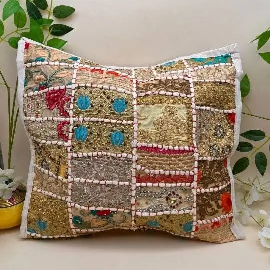 Handcrafted Harmony Cushion Cover Set of 5 (16 x 16 in) - Image 4