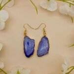 Lush Druzy Agate Slice Earring Set