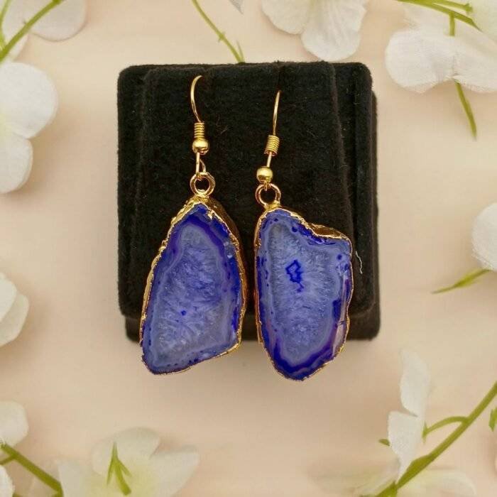 Lush Druzy Agate Slice Earring Set - Image 3