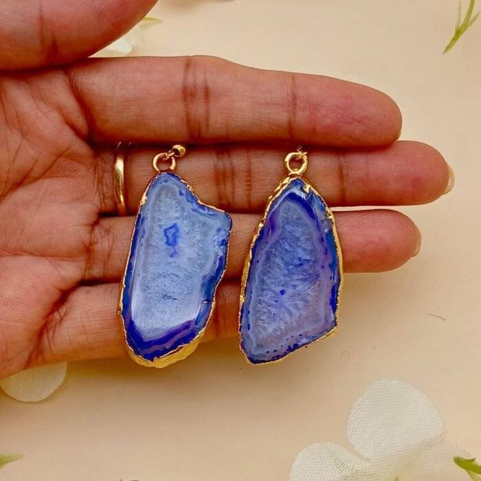Lush Druzy Agate Slice Earring Set - Image 2